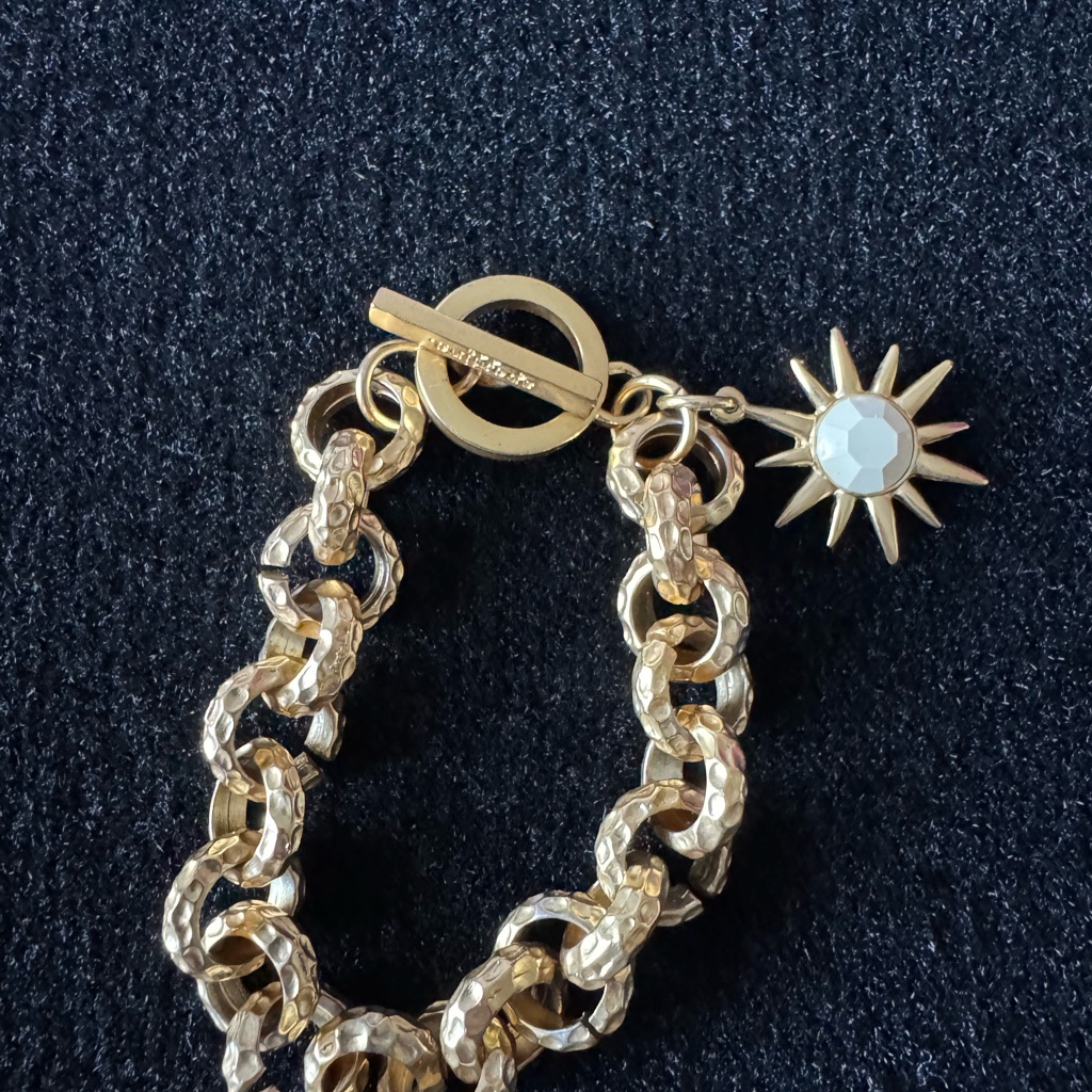 Spartina 449 Gold-Tone Textured Chain Bracelet With Sunburst Charm 20$